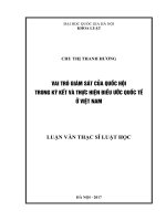 Vai trò giám sát của quốc hội trong ký kết và thực hiện điều ước quốc tế ở việt nam (tt) 