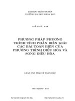 Phương Pháp Phương Trình Tích Phân Biên Giải Các Bài Toán Biên Của Phương Trình Điều Hòa Và Phương Điều Hòa