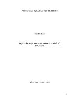 Sáng kiến kinh nghiệm  một vài biện pháp nhằm duy trì sĩ số học sinh
