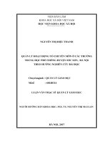 Quản lý hoạt động tổ chuyên môn ở các trường THPT huyện sóc sơn, hà nội theo hướng nghiên cứu bài học 