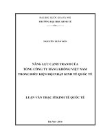 Năng lực cạnh tranh của Tổng công ty Hàng không Việt Nam trong điều kiện hội nhập kinh tế quốc tế Luận văn ThS. Kinh tế học