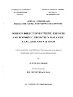 Foreign direct investment, exports, and economic growth in malaysia, thailand and vietnam 