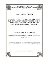 Nâng cấp chất lượng cho vay dự án đầu tư tại ngân hàng TMCP công thương việt nam   chi nhánh TPHCM 