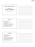 Bài giảng Phân tích thiết kế giải thuật Dynamic Programming  GV. Hà Đại Dương