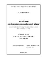 Luận án tiến sĩ  liên kết xã hội của công nhân trong khu công nghiệp hiện nay