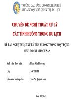 Chuyên đề nghệ thuật xử lý các tình huống trong du lịch