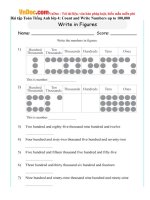 bai tap toan tieng anh lop 4 count and write numbers up to 1000001