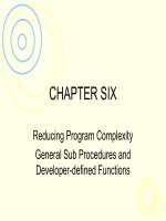 Lecture Learning programming using Visual Basic Net – Chapter 6 Reducing program complexity General sub procedures and developerdefined functions