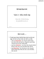 Bài giảng Kỹ thuật lập trình Điều khiển lặp  GV. Hà Đại Dương