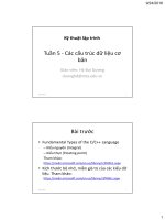 Bài giảng Kỹ thuật lập trình Các cấu trúc dữ liệu cơ bản  GV. Hà Đại Dương