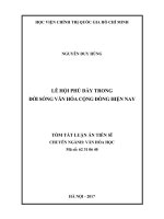 Lễ hội phủ dầy trong đời sống văn hóa cộng đồng hiện nay (tt) 