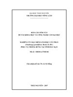 Nghiên cứu đặc điểm lâm học của cây Phay (Duabanga grandiflora. Roxb. Ex DC) phục vụ trồng rừng tại Bắc Kạn (tt)