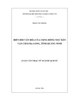 Biến đổi văn hóa của cộng đồng ngư dân vạn chài hạ long, tỉnh quảng ninh 