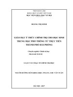 Giáo dục ý thức chính trị cho học sinh trung học phổ thông từ thực tiễn thành phố hải phòng