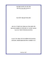 Quản lý thuế giá trị gia tăng đối với doanh nghiệp có vốn đầu tư nước ngoài tại Cục thuế tỉnh Hải Dương  Luận văn ThS. Tài chính - Ngân hàng - Bảo hiểm