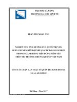 tóm tắt Nghiên cứu ảnh hưởng của quản trị vốn luân chuyển đến lợi nhuận các doanh nghiệp trong ngành hàng tiêu dùng niêm yết trên thị trường chứng khoán Việt Nam