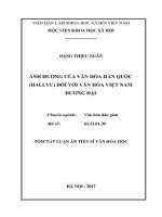 Ảnh hưởng của văn hóa Hàn Quốc (Hallyu) đối với văn hóa Việt Nam đương đại (tóm tắt)