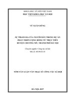 Sự tham gia của người dân trong dự án phát triển cộng đồng từ thực tiễn huyện chương mỹ, thành phố hà nội tt 
