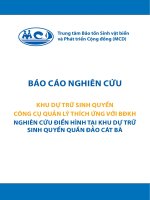 NGHIÊN CỨU ĐIỂN HÌNH TẠI KHU DỰ TRỮ SINH QUYỂN QUẦN ĐẢO CÁT BÀ