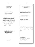 tóm tắt Chiến lược marketing cho trường cao đẳng nghề Đà Nẵng