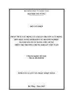 tóm tắt Phân tích tác động của quản trị vốn lưu động đến khả năng sinh lời các doanh nghiệp ngành sản xuất hàng tiêu dùng trên thị trường chứng khoán Việt Nam