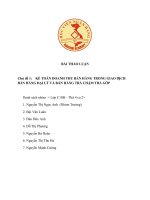 KẾ TOÁN DOANH THU bán HÀNG TRONG GIAO DỊCH bán HÀNG đại lý và bán HÀNG TRẢ CHẬM TRẢ góp 