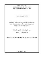 Quản lý hoạt động giáo dục ngoài giờ lên lớp cho học viên trường đại học phòng cháy chữa cháy tt 