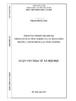 Thích ứng với biến đổi khí hậu trong sản xuất nông nghiệp của các hộ gia đình phường 7, thành phố Đà Lạt, tỉnh Lâm Đồng