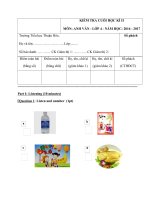 de thi tiếng anh lớp 4 kì ii 4 2016 2017  file nghe gửi mail dangthithuhang91gmail.com