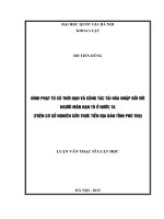 Hình phạt tù có thời hạn và công tác tái hòa nhập đối với người mãn hạn tù ở nước ta (trên cơ sở nghiên cứu thực tiễn địa bàn tỉnh phú thọ) 