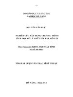 tóm tắt Nghiên cứu xây dựng chương trình tích hợp xử lý chữ viết tắt, gõ tắt