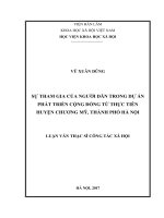 Sự tham gia của người dân trong dự án phát triển cộng đồng từ thực tiễn huyện chương mỹ, thành phố hà nội