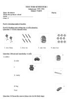 đề và đáp án tiếng anh cả  3 lớp 3,4,5