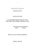 Các giải pháp thu hút vốn đầu tư để phát triển công nghiệp tỉnh Quảng Nam
