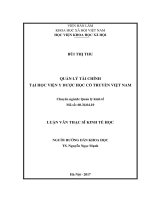 Quản lý tài chính tại học viện y dược học cổ truyền việt nam