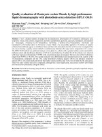 Quality evaluation of houttuynia cordata thunb  by high performance liquid chromatography with photodiode array detection (HPLC DAD)  