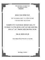 tóm tắt Nghiên cứu tách silic đioxit (SiO₂) từ vỏ trấu và ứng dụng làm vật liệu hấp phụ ion Cu₂+, Zn₂+ trong môi trường nước