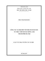 Công tác xã hội đối với trẻ em mầm non từ thực tiễn huyện Đông Anh Thành phố Hà Nội