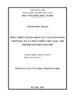 Phát triển nguồn nhân lực tại ngân hàng TMCP đầu tư và phát triển việt nam – chi nhánh nam thái nguyên tt