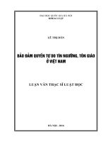 Bảo đảm quyền tự do tín ngưỡng, tôn giáo ở việt nam 