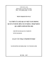 Vai trò của Hải quan Việt Nam trong quản lý hàng hóa xuất khẩu, nhập khẩu qua biên giới đường bộ