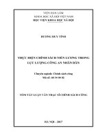 Thực hiện chính sách tiền lương trong lực lượng công an nhân dân tt 