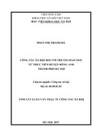 Công tác xã hội đối với trẻ em mầm non từ thực tiễn huyện đông anh thành phố hà nội tt 
