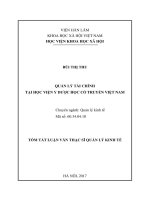 Quản lý tài chính tại Học viện Y dược học cổ truyền Việt Nam (tóm tắt)