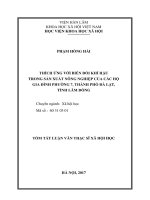 Thích ứng với biến đổi khí hậu trong sản xuất nông nghiệp của các hộ gia đình phường 7, thành phố đà lạt, tỉnh lâm đồng tt 