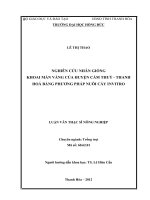 Luận văn thạc sỹ nghiên cứu nhân giống khoai mán vàng của huyện Cẩm Thủy tỉnh Thanh Hóa bằng phương pháp nuôi cấy invitro
