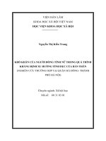 Những khó khăn của người đồng tính nữ trong quá trình khẳng định xu hướng tính dục của bản thân  tt