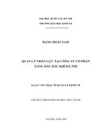 Quản lý nhân lực tại công ty cổ phần xăng dầu dầu khí hà nội