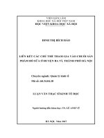 Liên kết các chủ thể tham gia vào chuỗi sản phẩm bò sữa ở huyện ba vì, thành phố hà nội 