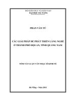 Các giải pháp để phát triển làng nghề ở thành phố Hội An, tỉnh Quảng Nam